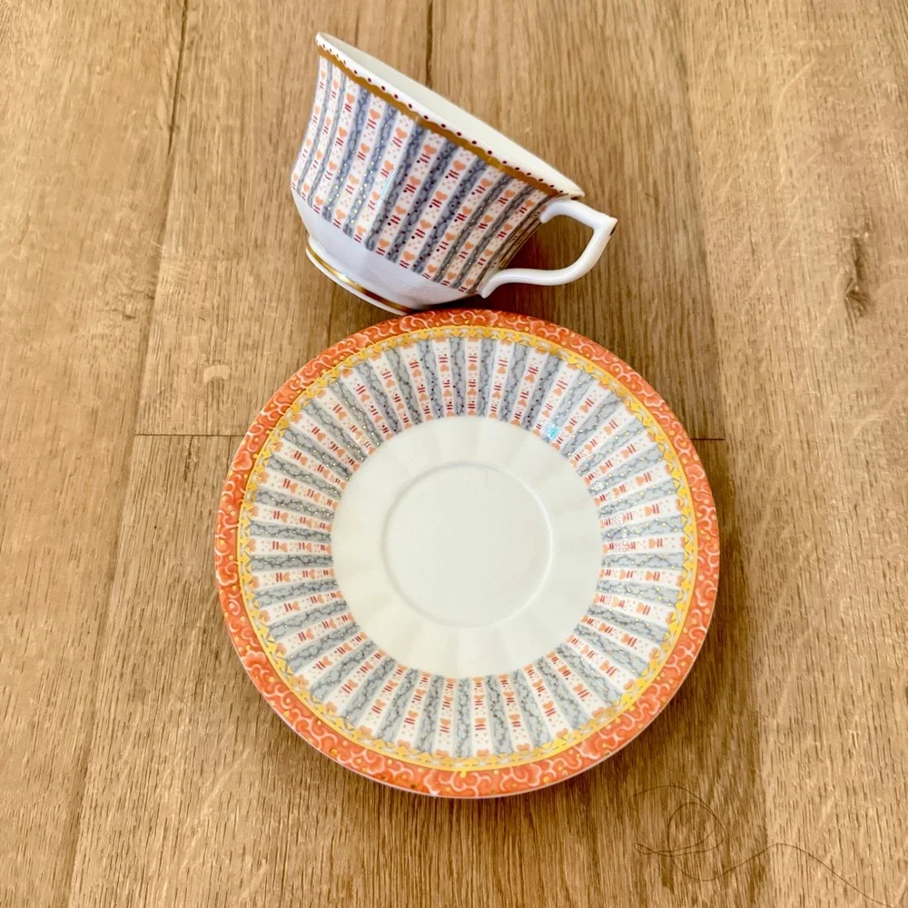 1937 Royal Copenhagen Fairy Tale Terra Cotta Tea‎ Cup & Saucer Set Vintage